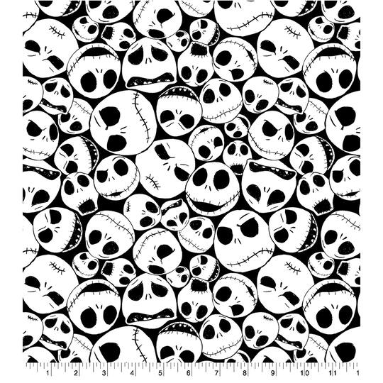 Disney® Nightmare Before Christmas Black & White Jack Skellington Icon Print Cotton Fabric